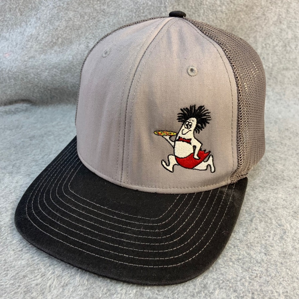 Hideaway Pizza Character Mens Grey Richardson Trucker Hat Snapback OSFM